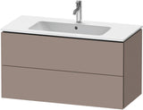 Duravit L-Cube Waschtischunterbau 1020 mm taupe matt – wandhängend, 2 Schubkästen, Tip-On