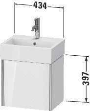 Duravit Waschtischunterbau XVIU 397x434x334mm Pro sw ma TA li ta s-matt – wandhängend, 1 Tür, Aluminiumprofil