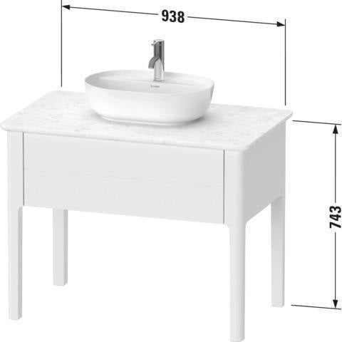 DURAVIT Luv Waschtischunterbau bodenstehend 1 Auszug 938 mm Weiß Seidenmatt