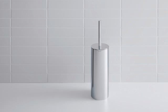 DURAVIT D-Code Bürstengarnitur bodenstehend in Chrom – 89 x 89 x 385 mm, Messing verchromt