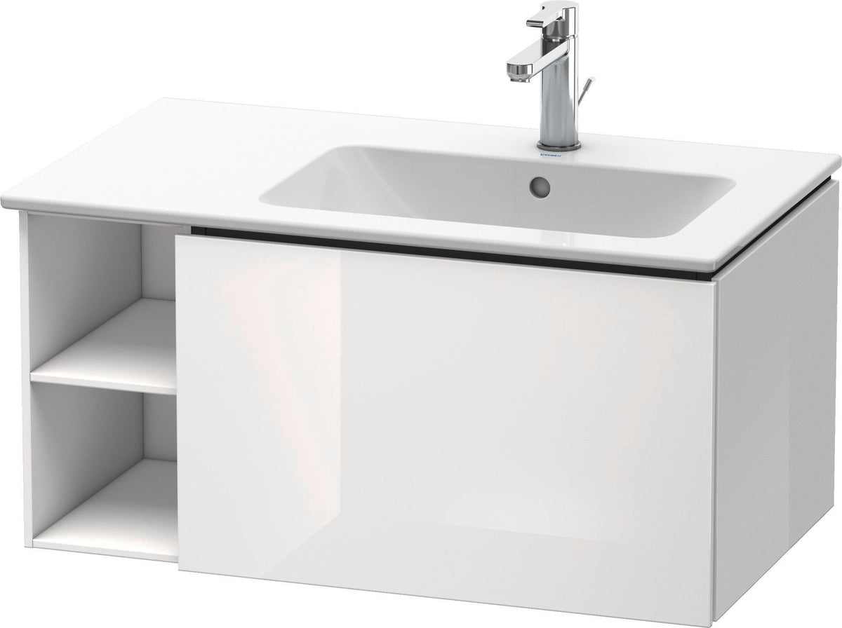 Duravit L-Cube Waschtischunterbau 820 mm, 1 Auszug, Becken rechts, Amerikanisch Nussbaum