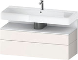 Duravit Qatego Waschtischunterbau 1190 mm – Weiß Matt mit Eiche Schwarz Nische, 1 Auszug, LED