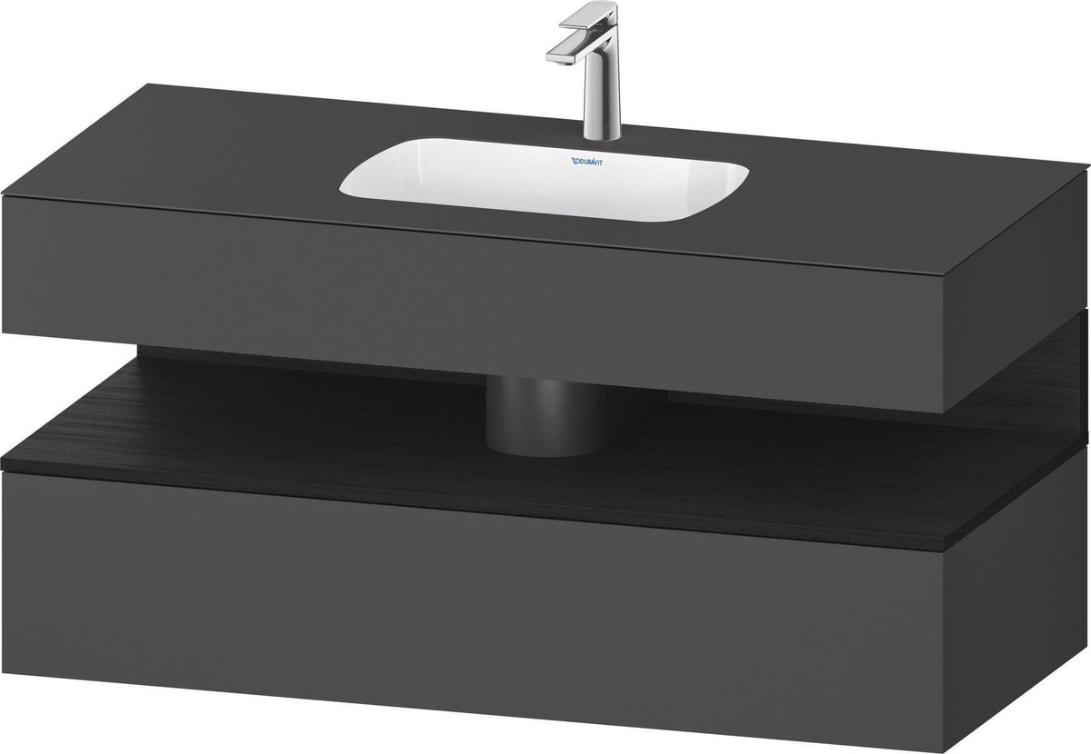 DURAVIT Qatego Studio F. A. Porsche Einbauwaschtisch mit Konsolenwaschtischunterbau 1200 mm Weiß Matt