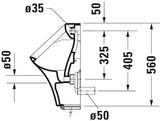 DURAVIT DuraStyle Elektronik-Urinal 300x340mm, Zulauf hinten, ohne Fliege, weiß