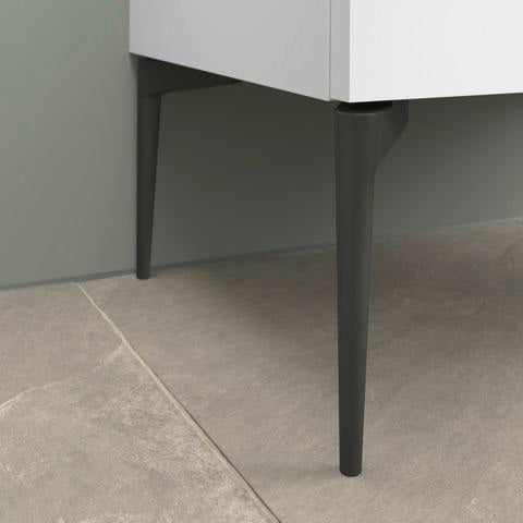 Duravit Sivida Waschtischunterbau 1010 mm bodenstehend, 2 Schubkästen, Soft-Close, Weiß Matt/Chrom