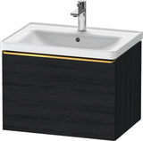 Duravit D-Neo Waschtischunterbau 634 mm betongrau matt mit Bronze-Griff und Soft-Close-Auszug
