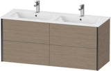 Duravit XViu Waschtischunterbau wandhängend 1280 mm, 4 Schubkästen, champagner matt/weiß matt