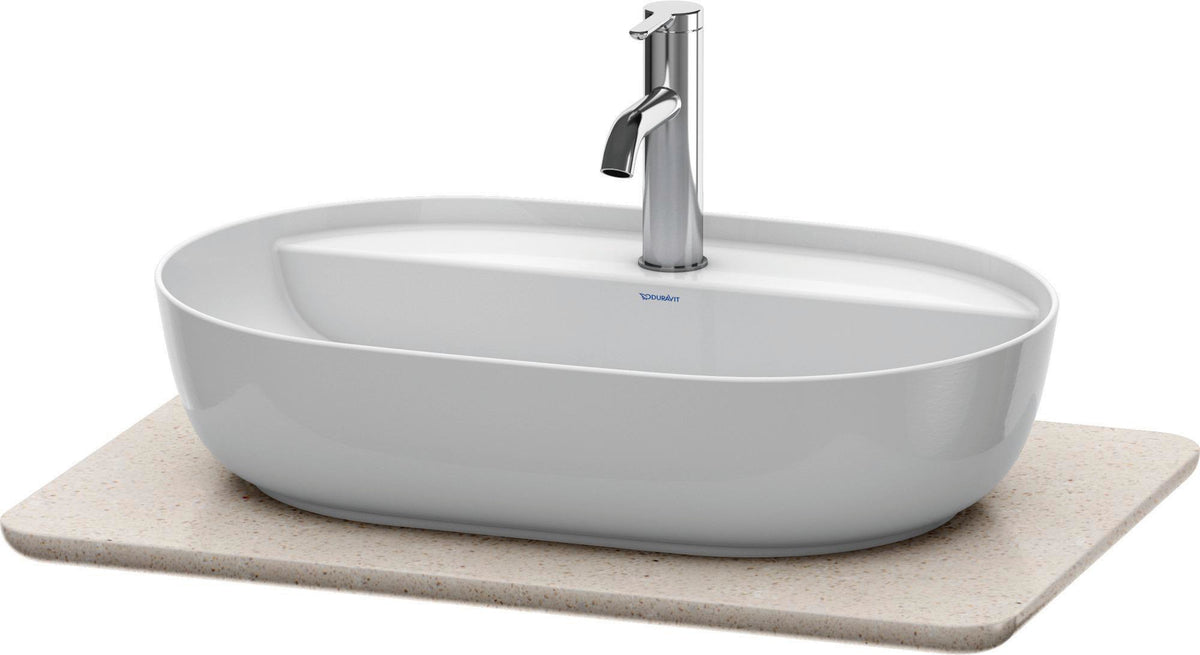 DURAVIT Luv Quarzsteinkonsole 688x475mm mit 1 Ausschnitt, weiß struktur – Designerin Cecilie Manz