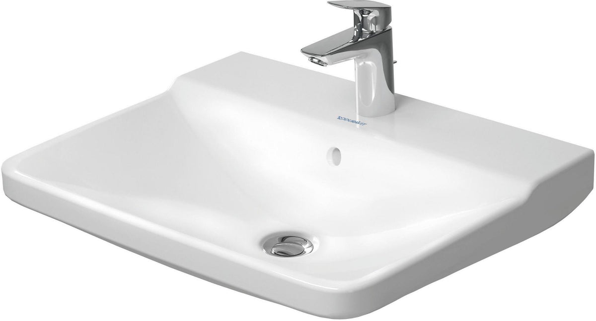 Duravit Waschtisch P3 Comforts 600 mm mit Überlauf und Hahnlochbank, wandhängend, weiß