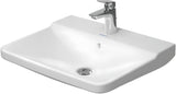 Duravit Waschtisch P3 Comforts 600 mm mit Überlauf und Hahnlochbank, wandhängend, weiß