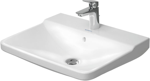 Duravit Waschtisch P3 Comforts 600 mm mit Überlauf und Hahnlochbank, wandhängend, weiß