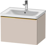 Duravit D-Neo Waschtischunterbau 634 mm betongrau matt mit Bronze-Griff und Soft-Close-Auszug