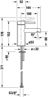 Duravit Circle Einhebel-Waschtischmischer Chrom – ohne Zugstange, 100 mm Auslauf, Keramikmischsystem