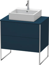 DURAVIT XSquare Waschtischunterbau bodenstehend 800 mm Nachtblau Seidenmatt 2 Schubladen