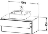 DURAVIT XSquare Waschtischunterbau 1000 mm Nachtblau Seidenmatt mit 2 Schubkästen