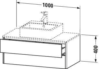 DURAVIT XSquare Konsolenwaschtischunterbau 1000 mm wandhängend Graphit Supermatt mit 2 Schubkästen