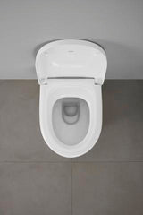 DURAVIT Univavo WC-Sitz D-Form tief 457 mm mit Absenkautomatik, abnehmbar, Edelstahl-Scharniere, Weiß
