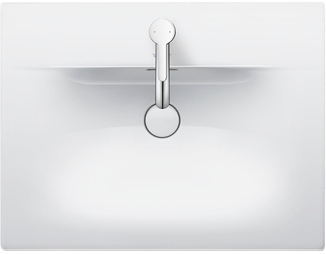 DURAVIT Viu Möbelwaschtisch 630 mm Weiß mit Überlauf und 1 Hahnloch