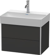 Duravit XSquare Waschtischunterbau 584 mm, 2 Schubkästen, Betongrau Matt, wandhängend