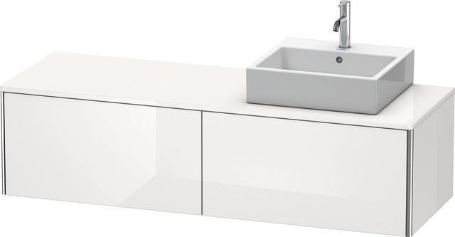 Duravit XSquare Waschtischunterbau 1600 mm mit 2 Auszügen, Becken rechts, seidenmatt