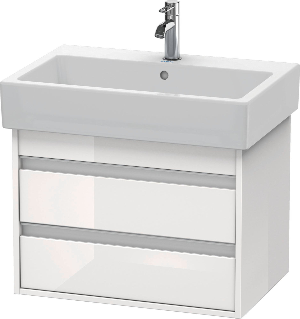 Duravit Ketho Waschtischunterbau 650 mm weiß matt – 2 Schubkästen, wandhängend, Soft-Close