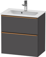 Duravit D-Neo Waschtischunterbau 610 mm betongrau matt mit Soft-Close und Bronze-Griff