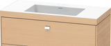 DURAVIT Brioso c-bonded Waschtischset 1000 mm mit Vero Air Waschtisch, 2 Schubkästen, Betongrau Matt