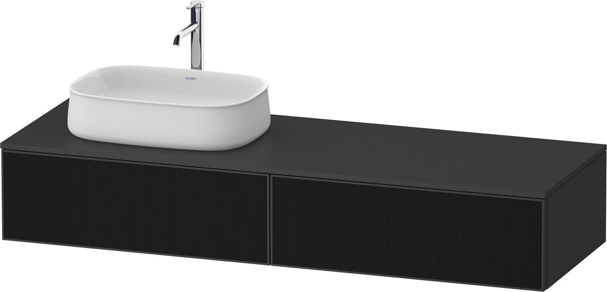 DURAVIT Zencha Konsolen-Waschtischunterbau 1600 mm Eiche Anthrazit mit 2 Auszügen