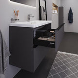 Duravit D-Neo Halbhochschrank 400 mm Eiche mit 1 Tür und Soft-Close