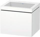 DURAVIT L-Cube c-bonded Waschtischset 600 mm wandhängend mit Tip-on Technik, 1 Auszug, weiß