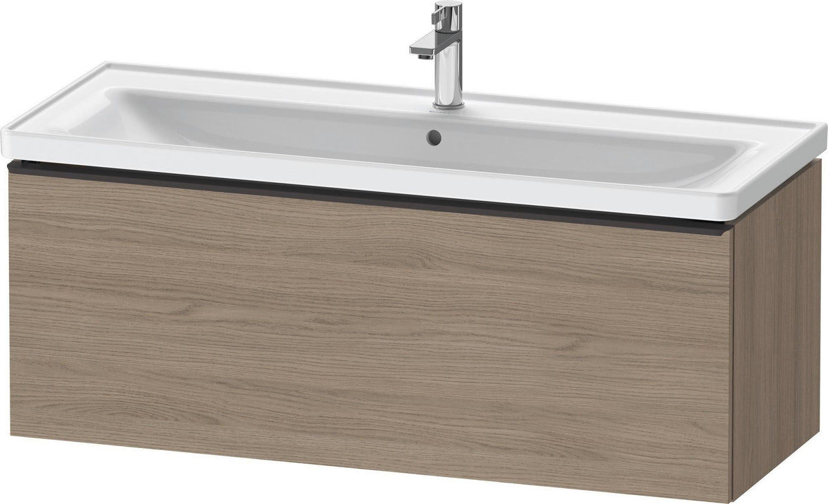 Duravit D-Neo Waschtischunterbau 1184 mm Eiche Terra Matt mit Auszug und Bronze-Griff