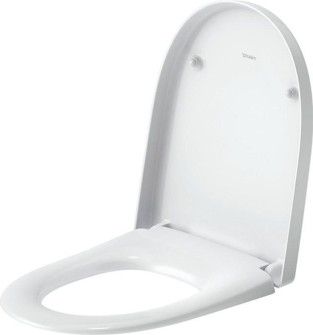 DURAVIT Univavo WC-Sitz D-Form tief 457 mm mit Absenkautomatik, abnehmbar, Edelstahl-Scharniere, Weiß