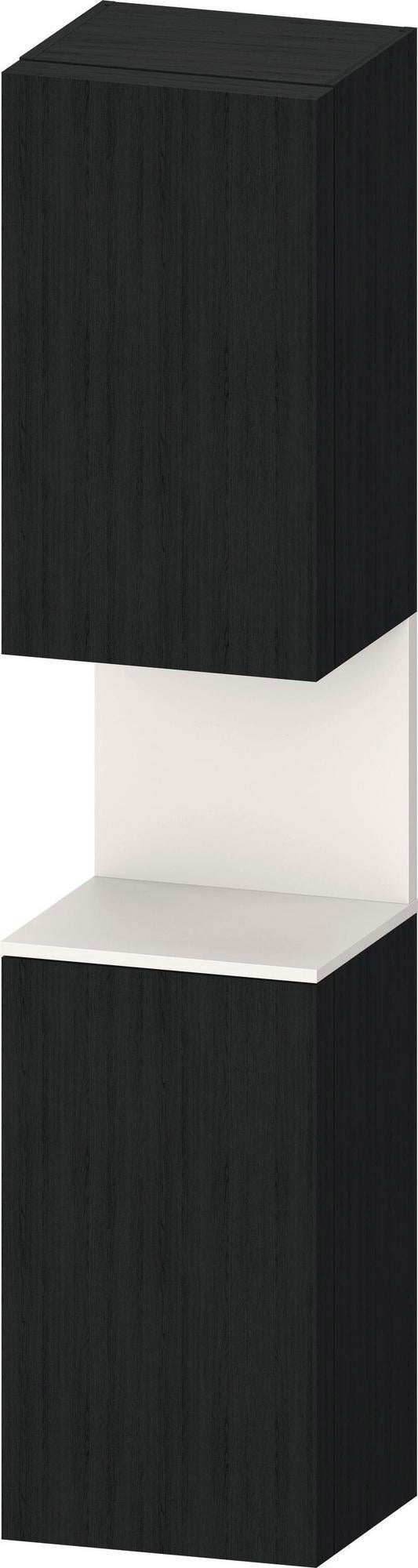 DURAVIT Qatego Hochschrank 400 mm, 2 Türen, weiß Hochglanz, Eiche Schw. Matt