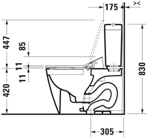 DURAVIT SensoWash Slim Dusch-WC-Sitz für Happy D.2 – mit Fernbedienung & Durchlauferhitzer