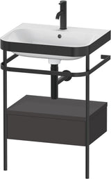 DURAVIT Happy D.2 c-bonded Waschtischset mit Metallkonsole, 575 mm, Weiß