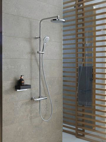 Duravit Duschsystem B.1 mit Brausethermostat, chrom Hochglanz, Kopf- und Handbrause