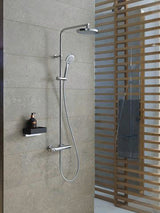 Duravit Duschsystem B.1 mit Brausethermostat, chrom Hochglanz, Kopf- und Handbrause