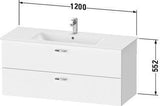 Duravit XBase Waschtischunterbau wandhängend 600 mm, 2 Schubkästen, weiß matt, Soft-Close