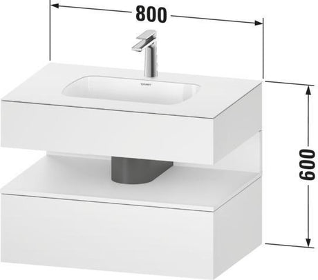 DURAVIT Qatego Einbauwaschtisch mit Konsolenwaschtischunterbau Eiche Terra & Weiß Matt 800 mm