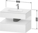 DURAVIT Qatego Waschtischset 800x550x600 mm Eiche Terra & Weiß Hochglanz – Hängend, mit Überlauf