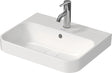 DURAVIT Aufsatzbecken Happy D.2 Plus 500 mm Weiß, mit Überlauf, Hahnlochbank, geschliffen