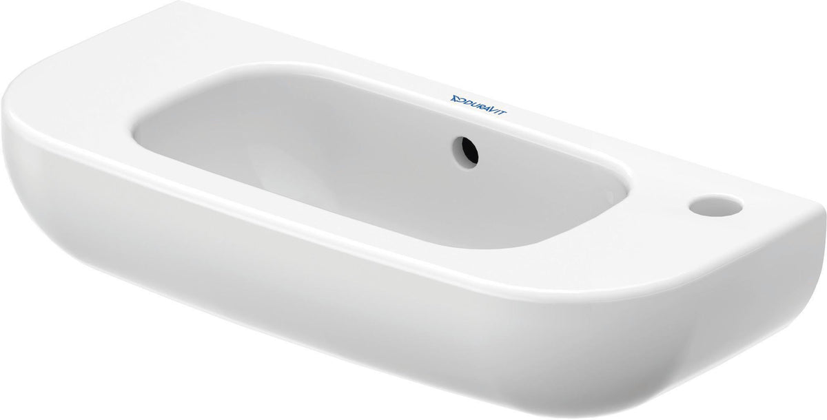 DURAVIT D-Code Handwaschbecken 500 mm mit Überlauf und Hahnlochbank rechts, weiß