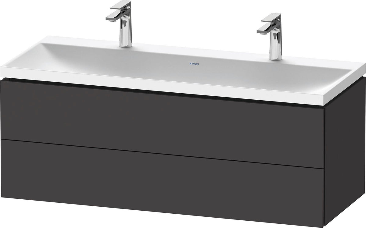 DURAVIT L-Cube Waschtischset 1200x480x480 mm, Eiche, 2 Schubkästen, wandhängend, Tip-on