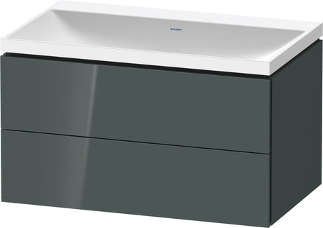 DURAVIT L-Cube c-shaped Waschtischset 800x480x480 mm Amerikanischer Nussbaum Matt mit Tip-on Technik
