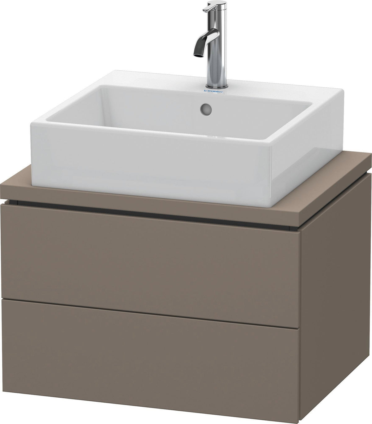 Duravit L-Cube Konsolenwaschtischunterbau 620 mm betongrau matt mit 2 Schubkästen und Tip-On-Technik
