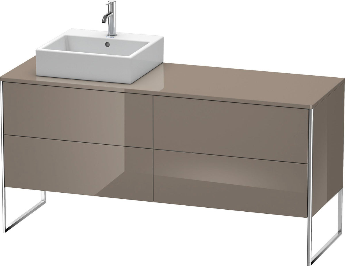 DURAVIT XSquare Waschtischunterbau betongrau matt 1600 mm mit 4 Auszügen, bodenstehend