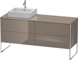 DURAVIT XSquare Waschtischunterbau betongrau matt 1600 mm mit 4 Auszügen, bodenstehend
