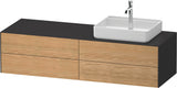 DURAVIT White Tulip Konsolenwaschtischunterbau 1600 mm von Philippe Starck – 4 Schubkästen, Weiß Seidenmatt