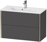 DURAVIT XViu Waschtischunterbau wandhängend 810 mm, 2 Schubladen, champagner matt/weiß matt