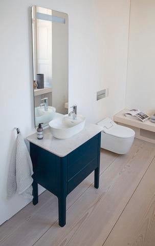 DURAVIT Luv Quarzsteinkonsole 688x475mm mit 1 Ausschnitt, weiß struktur – Designerin Cecilie Manz